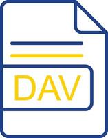 dav file formato linea Due colore icona design vettore