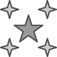 stelle linea pieno in scala di grigi icona design vettore