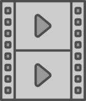 film striscia linea pieno in scala di grigi icona design vettore