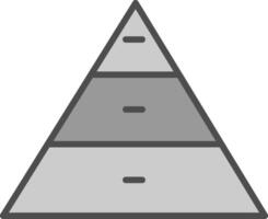 piramide grafici linea pieno in scala di grigi icona design vettore