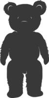 silhouette carino orso Bambola nero colore solo pieno corpo vettore