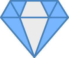 diamante linea pieno blu icona vettore
