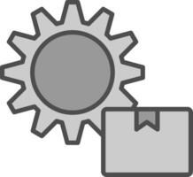 fornitura catena gestione linea pieno in scala di grigi icona design vettore