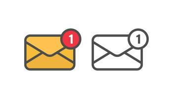 icona di notifica e-mail segno disegno vettoriale su sfondo bianco