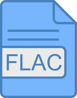 flac file formato linea pieno blu icona vettore