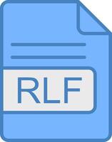 rlf file formato linea pieno blu icona vettore