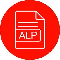 alp file formato Multi colore cerchio icona vettore