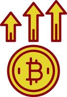 bitcoin su Vintage ▾ icona design vettore