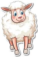 adesivo cartone animato animali da fattoria pecore bianche vettore