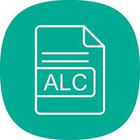 alc file formato linea curva icona design vettore