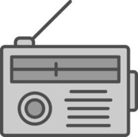 Radio linea pieno in scala di grigi icona design vettore