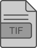 tif file formato linea pieno in scala di grigi icona design vettore