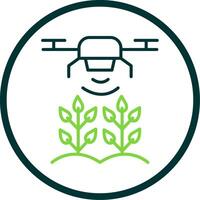 agricolo droni linea cerchio icona design vettore