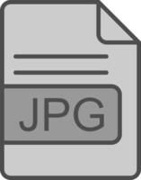 jpg file formato linea pieno in scala di grigi icona design vettore