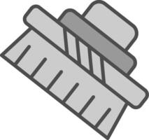 pulizia spazzola linea pieno in scala di grigi icona design vettore