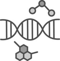 dna linea pieno in scala di grigi icona design vettore