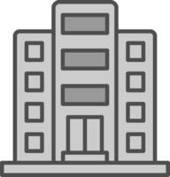 uffici linea pieno in scala di grigi icona design vettore