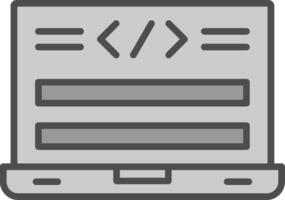 html codice linea pieno in scala di grigi icona design vettore
