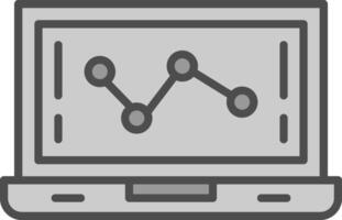 dati rapporto linea pieno in scala di grigi icona design vettore