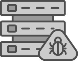 Banca dati insetto linea pieno in scala di grigi icona design vettore