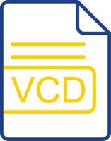 vcd file formato linea Due colore icona design vettore