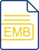 emb file formato linea Due colore icona design vettore