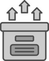 Conservazione scatola linea pieno in scala di grigi icona design vettore