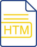 htm file formato linea Due colore icona design vettore