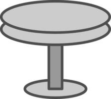 il giro tavolo linea pieno in scala di grigi icona design vettore