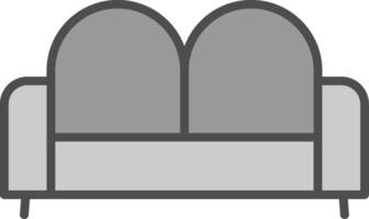 divano letto linea pieno in scala di grigi icona design vettore