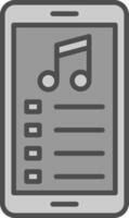mobile App linea pieno in scala di grigi icona design vettore