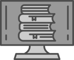 in linea pieno in scala di grigi Multi cerchio biblioteca linea pieno in scala di grigi icona design vettore
