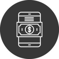 mobile pagamento linea rovesciato icona design vettore
