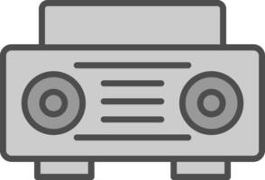 Radio linea pieno in scala di grigi icona design vettore