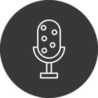 microfono linea rovesciato icona design vettore