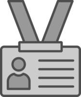 identificazione carta linea pieno in scala di grigi icona design vettore