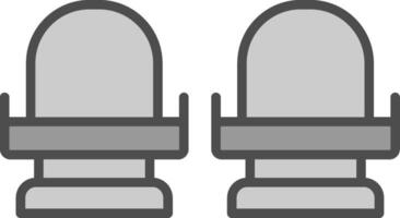 posti a sedere linea pieno in scala di grigi icona design vettore