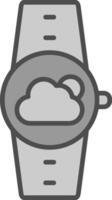 tempo metereologico linea pieno in scala di grigi icona design vettore