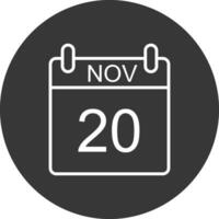 novembre linea rovesciato icona design vettore
