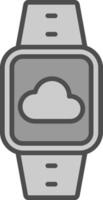 nube connessione linea pieno in scala di grigi icona design vettore