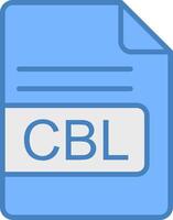 cbl file formato linea pieno blu icona vettore