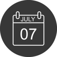 luglio linea rovesciato icona design vettore