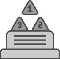 numero linea pieno in scala di grigi icona design vettore