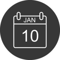 gennaio linea rovesciato icona design vettore