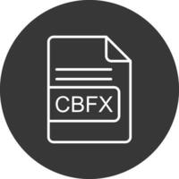 cbfx file formato linea rovesciato icona design vettore