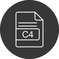 c4 file formato linea rovesciato icona design vettore