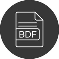 bdf file formato linea rovesciato icona design vettore