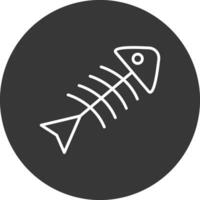 marcio pesce linea rovesciato icona design vettore