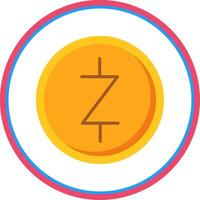 zcash piatto cerchio icona vettore