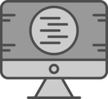 codice sviluppo linea pieno in scala di grigi icona design vettore